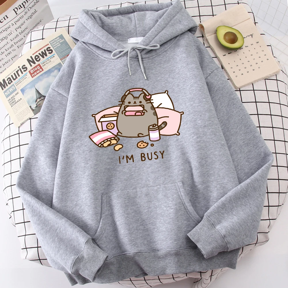 

Извините, я занят, кошка, играя в игры с наушниками, толстовки, мужская повседневная мягкая толстовка, ретро Топ с круглым вырезом, забавная теплая Толстовка для мужчин