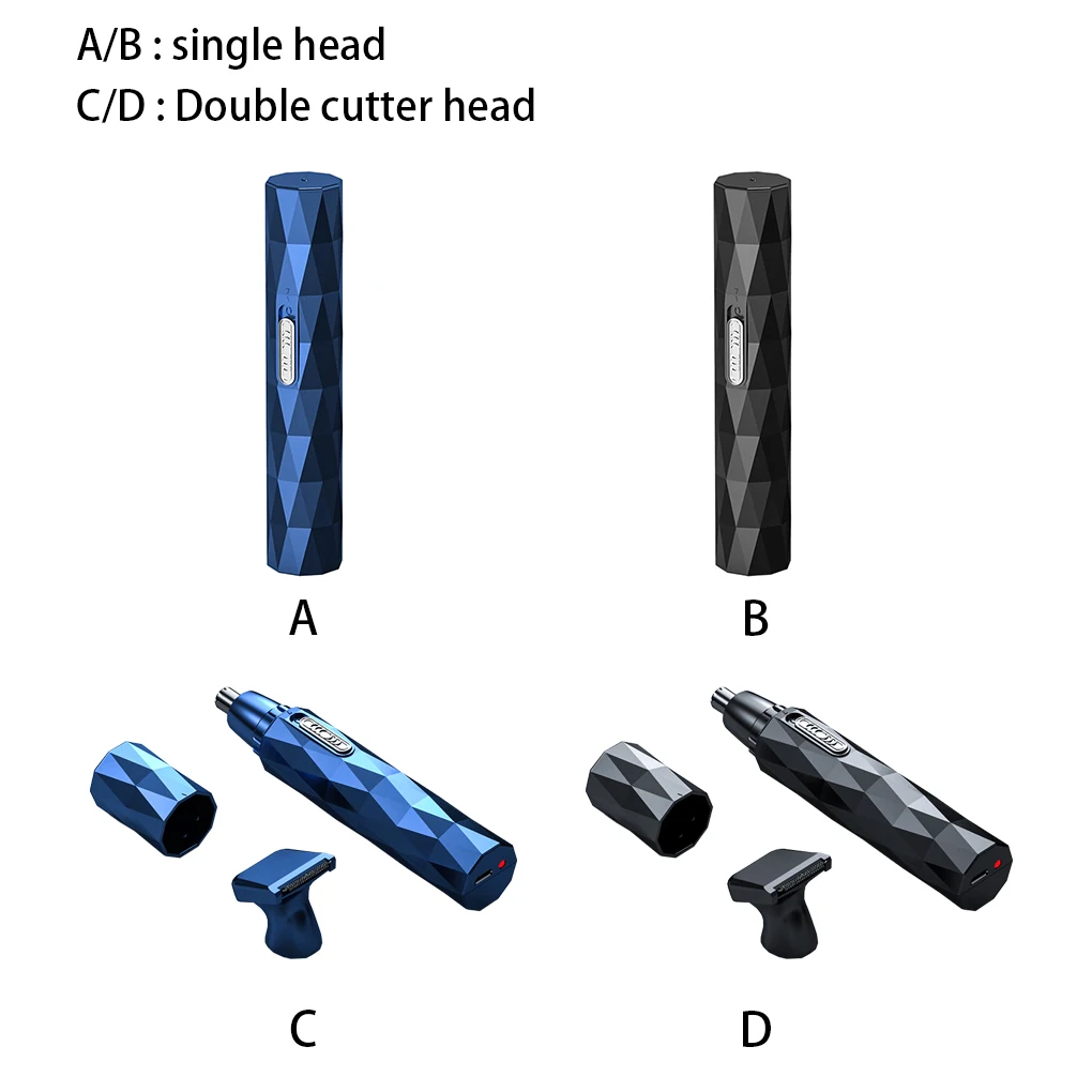 

Nose Ear Hair Trimmer Portable Handy Stainless Steel Slicer Quiet Running Detachable Remover Clippers Black 1Pc Head