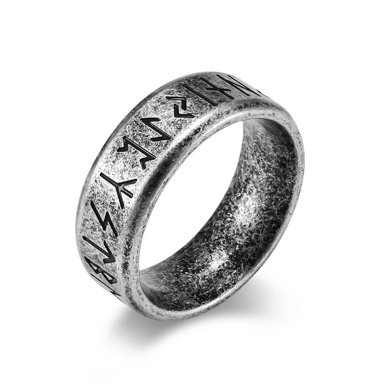 

2023 New Viking Jewelry Man Ring 316L Stainless Steel Wedding Rings Letter Vintage Jewelry Fidget Ring for Mans Woman bague homm