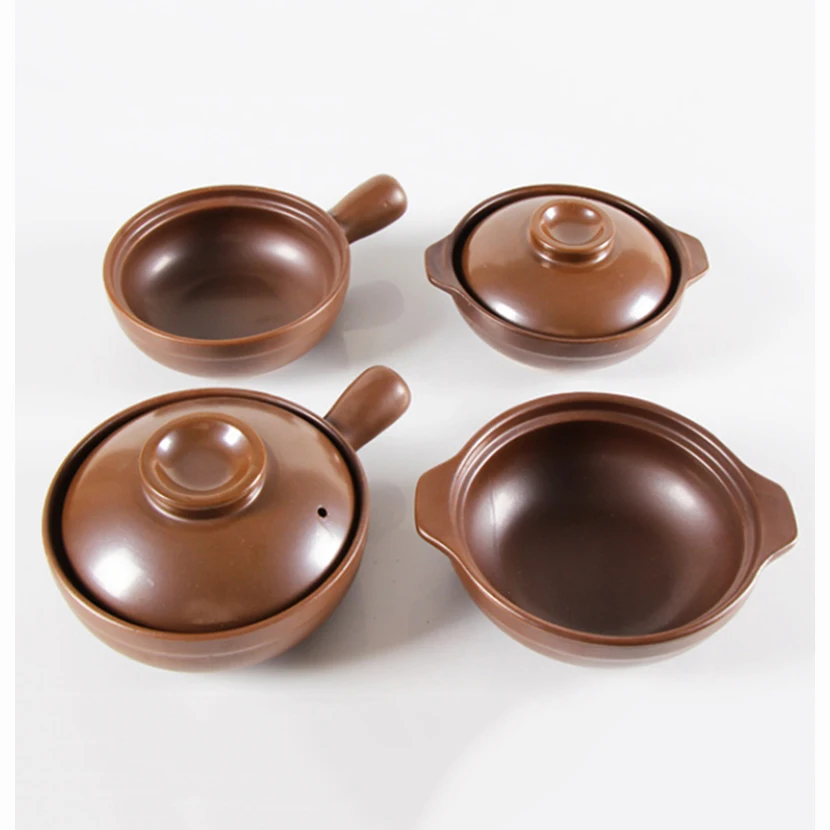 

650ml 900ml Casserole Rice Noodle Porridge Milk Soup Clay Stew Earthenware Cooking Pot Decoct Chinese With Handle Ear Clay Pot