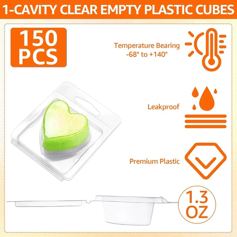 150 упаковок контейнер для расплава воска 1 3 унций пластиковый набор прозрачный