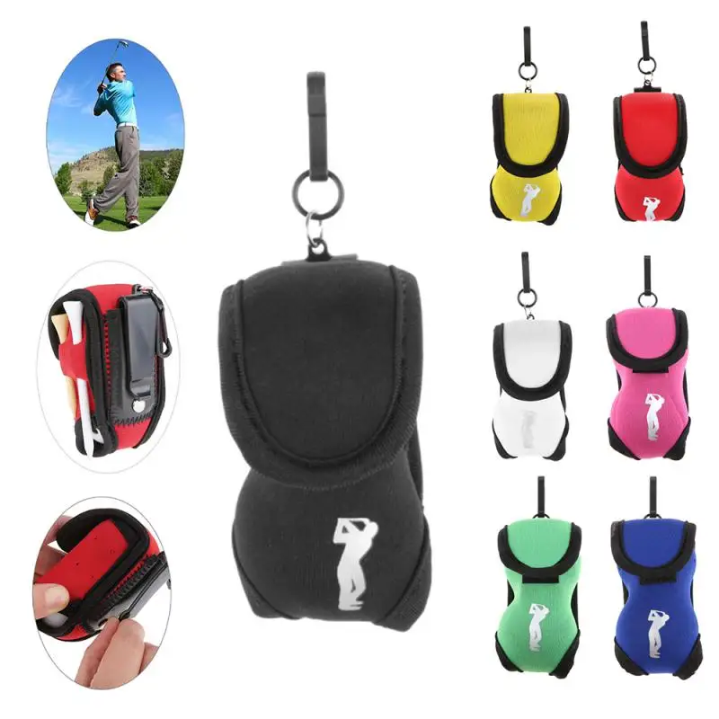 Bag Mini Waist Pack Bag 3 Ball + 3 Tee Neoprene Golf Ball Pouch With Swivel Waist Belt Clip 9