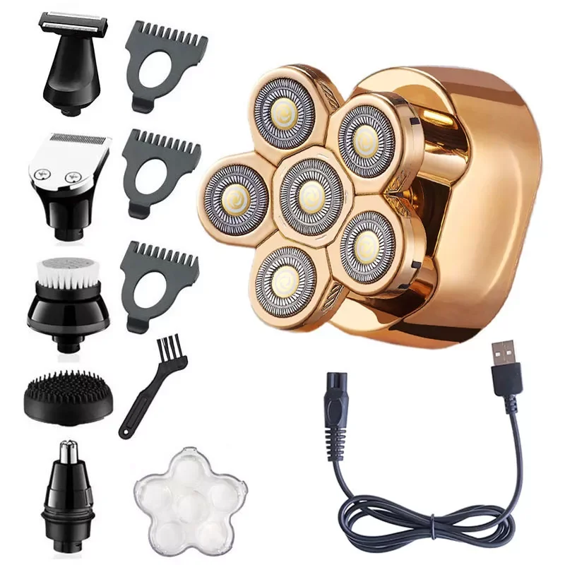 

All in one powerful LCD display electric shaver hair trimmer beard electric razor face body bald head shaving machine for men