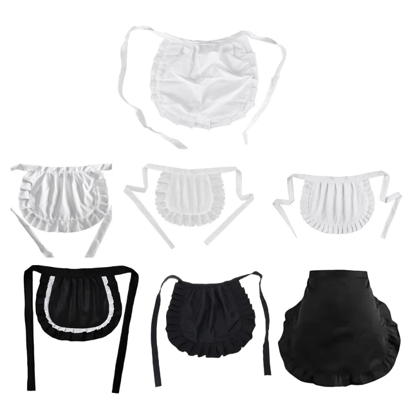 Фартук для косплея на талии девочек облегающий костюм фартук с рюшами горничной