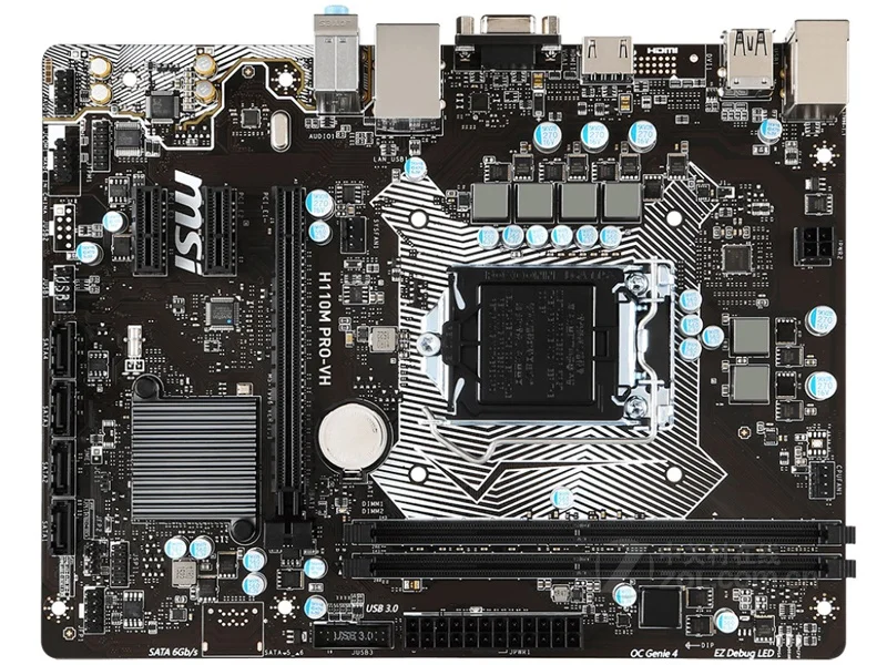 Для настольных материнских плат MSI H110M VHL LGA 1151/DDR4 для Intel H110 поддерживает 6/7 SATA III