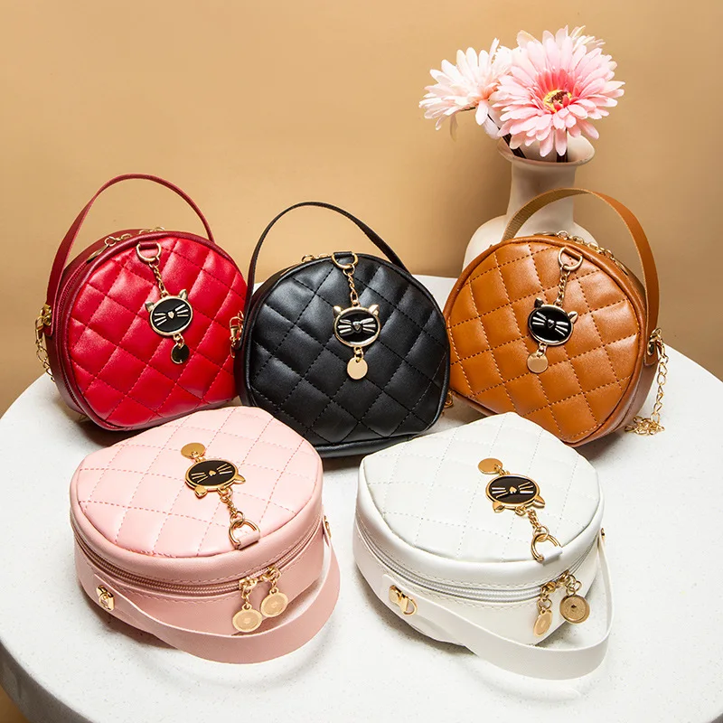 

Embroidered Small Round Bag Bag Casual All-match Mobile Phone Bag Crossbody Bag For Women Fashion Sweet Embroidered Bag