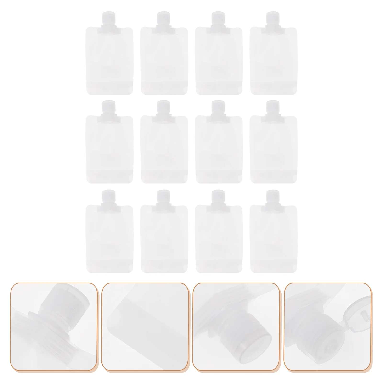 

100ml Travel Size Refillable Empty Squeeze Transparent Clamshell Packaging Bag Toiletry Holders Bag Shampoo Lotion Bottle
