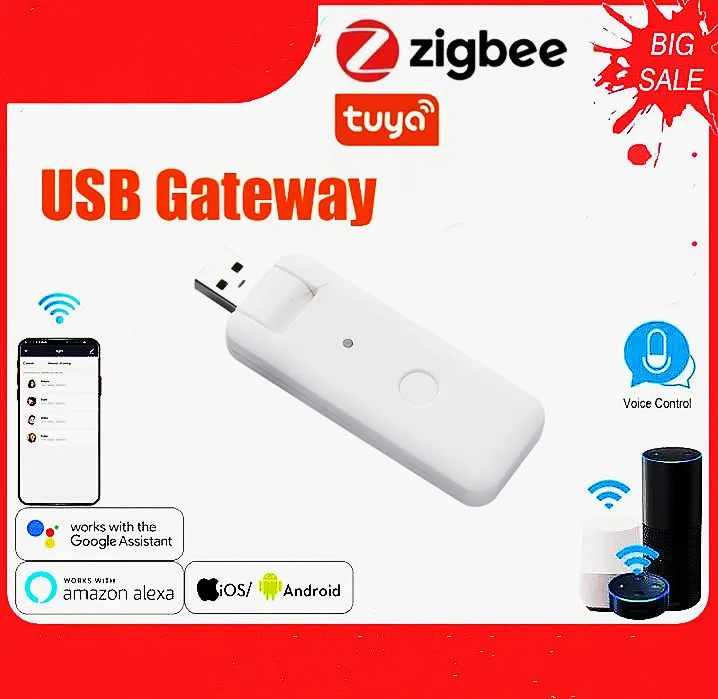 

Zigbee USB Gateway,Smart USB Gateway Signal Repeater USB Extende Smart Home Voice Via Alexa Google Home Family Smart System