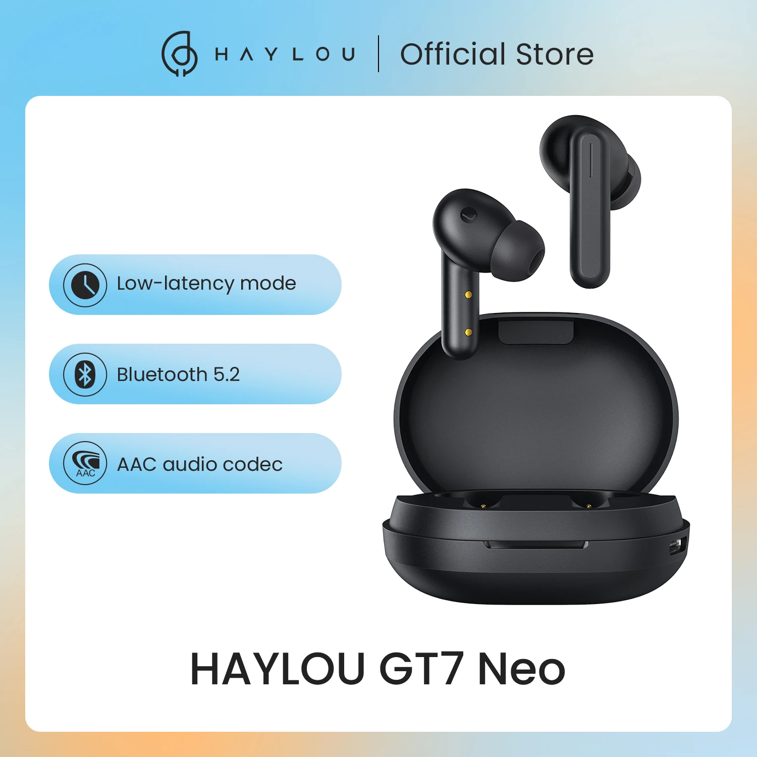 HAYLOU GT7 Neo TWS Wireless Headphones V5.2 Bluetooth Earphones Smart Touch Control Earbuds AAC Audio Decording Sport Headset