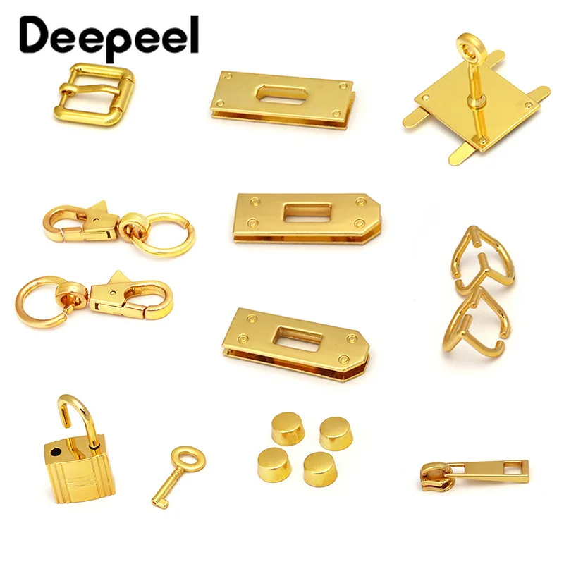 15 шт./компл. Золотистый металлический набор для шитья сумок Замковая деталь