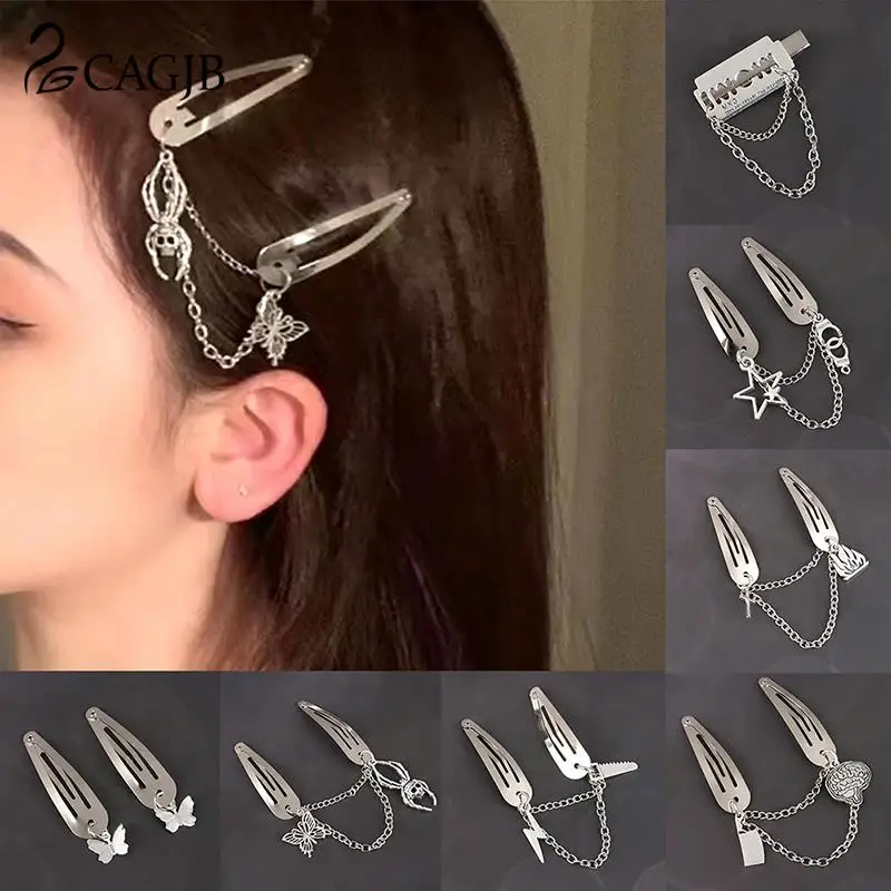 

Spider Butterfly Hairgrip Party Hair Halloween Accessories Headdress Fashion Punk Hair Pin Metal Chain Hair Clip