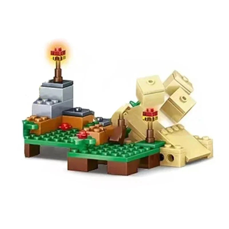 Горная пещера ферма деревни дом нитер борьба строительный блок зомби Алекс