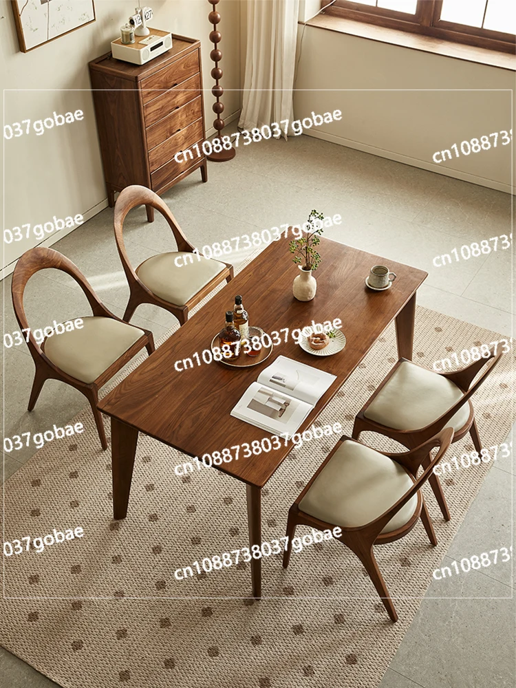 MJL Черный орех Стул для отдыха Скандинавский минималистичный бытовой обеденный