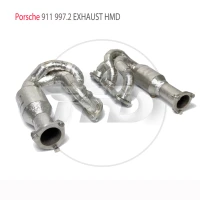 hmd exhaust manifold high flow downpipe for porsche 911 997 2 car accessories with catalytic header without cat catless pipe