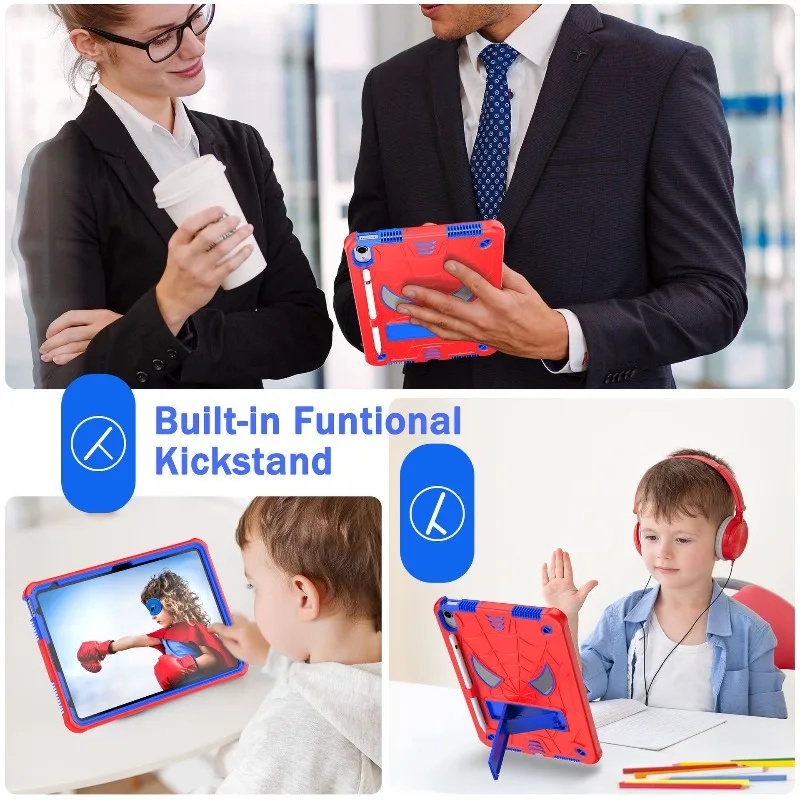 Фото Чехол для iPad (A16) 11th 10.9 Air 5 4 3 10.5 Pro 11 2018 Kids Cover iPad 10.2 7th 8th 9th Противоударный чехол-подставка + плечевой ремень №4