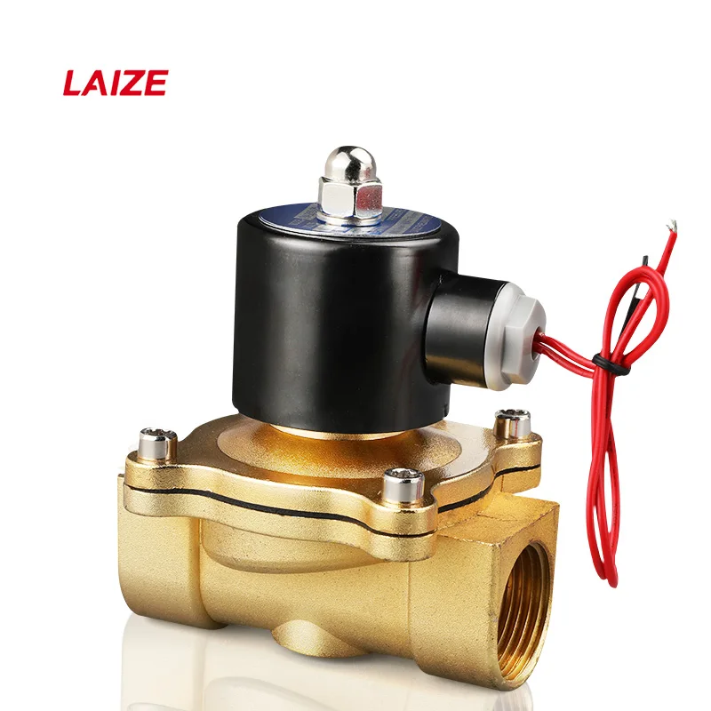 

LAIZE Pneumatic 1/4'' 3/8'' 1/2'' 3/4'' 1''Brass Electric Solenoid Valve 12V 24V 220V Normal Closed For Water Air Oil 2W025-08