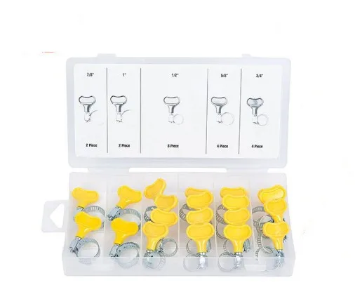 

free shipping 20 pcs Stainless Steel butterfly Hose Clamp Homebrew Pipe Clamp Fit Tube Plastic Handle