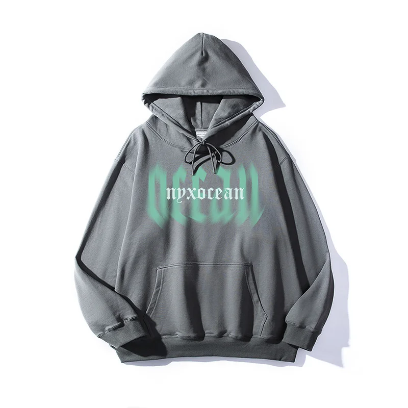 

2022 Harajuku Vintage Hoodie Men Sweatshirt Hip Hop Retro Letter Print Punk Gothic Hooded Oversized Streetwear Pullover Tops