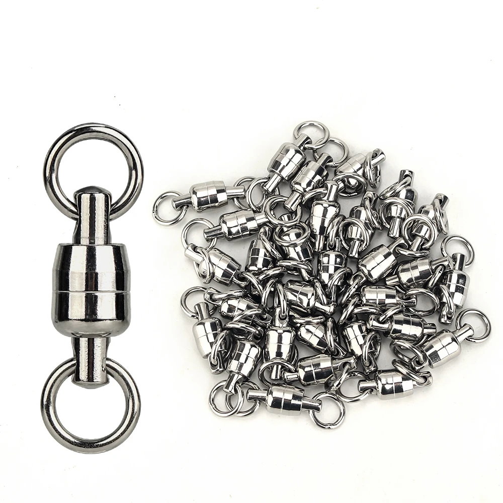 TIANNSII Heavy Duty Ball Bearing Swivels Fishing Connector Stainless Steel Solid for Fishhooks Connector Fishing Accessories images - 6