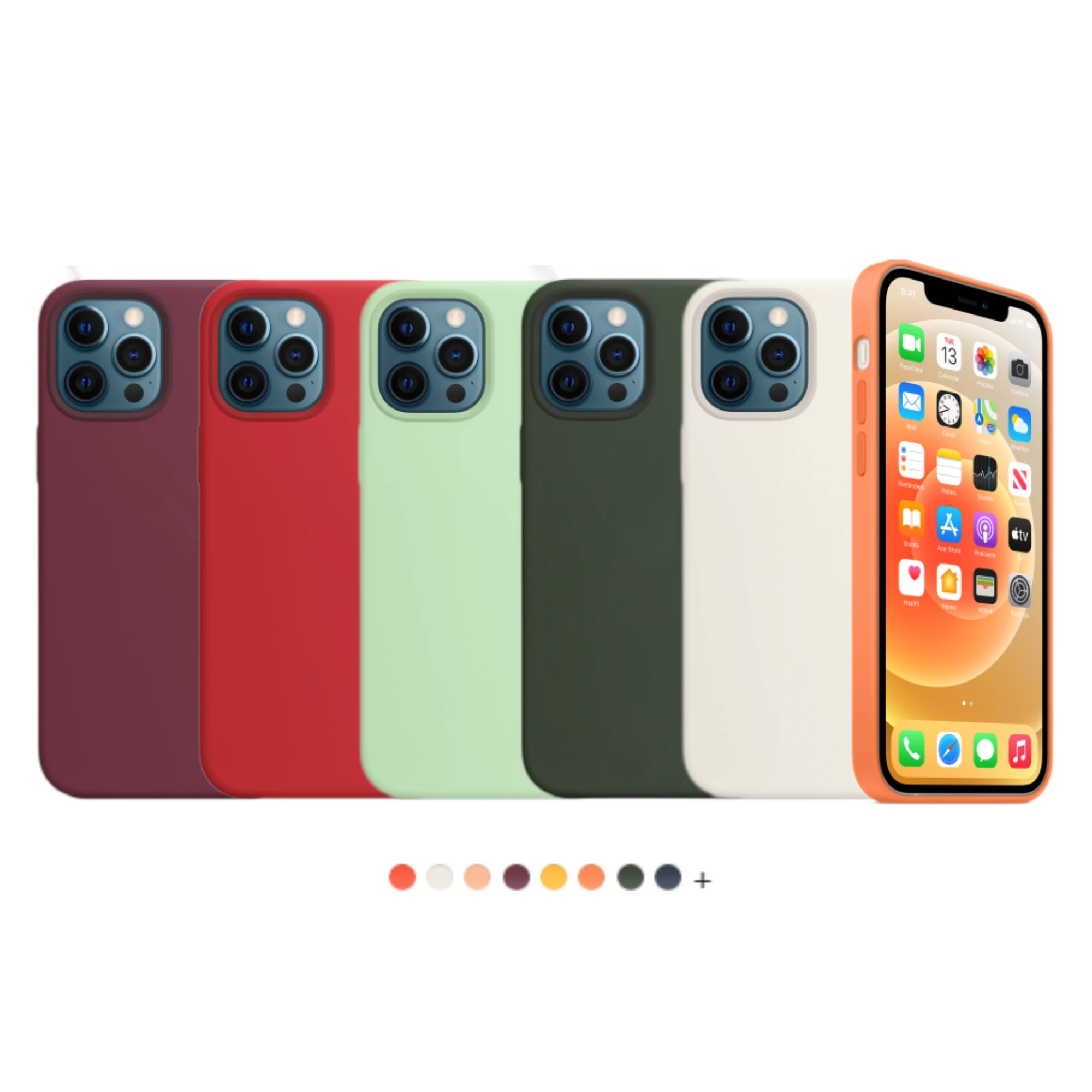 Apple Animation Magsafe Liquid Silicone Magnetic Case For iPhone 12 Pro Max 12pro Case Wireless Charging Drop Protect Cover