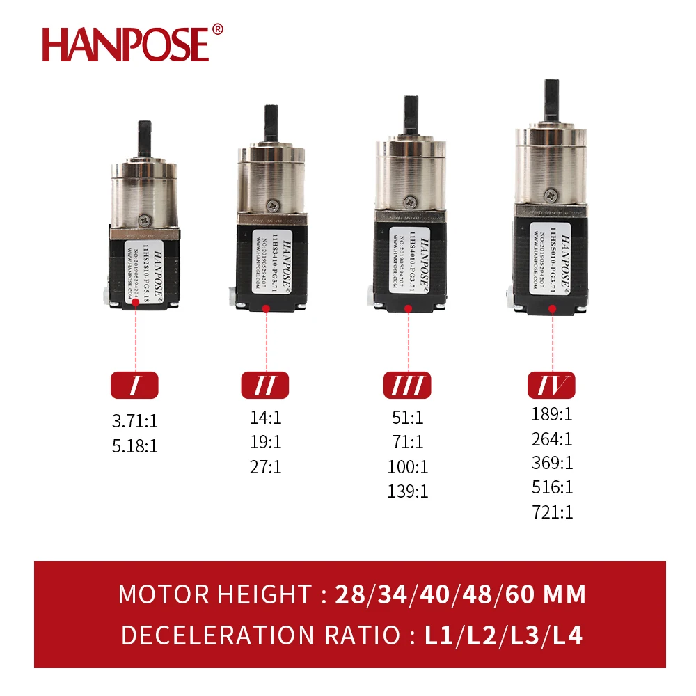 11HS4010-PG Шестерня Шаговый двигатель Экструдер Соотношение 3 71/5 18/27-1/264-1/515-1 для