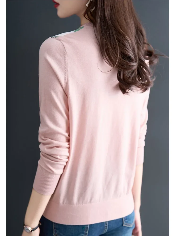 Элегантный мягкий вязаный лоскутный свитер рубашки весна-лето повседневный