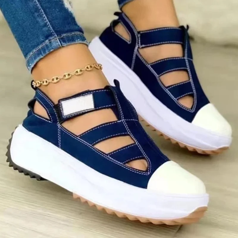 

Women Sandals Casual Shoe Woman Summer 2023 Heels Sandals Platform Zapatos Mujer Canvas Woman Heeled Sneakers Summer Footwear