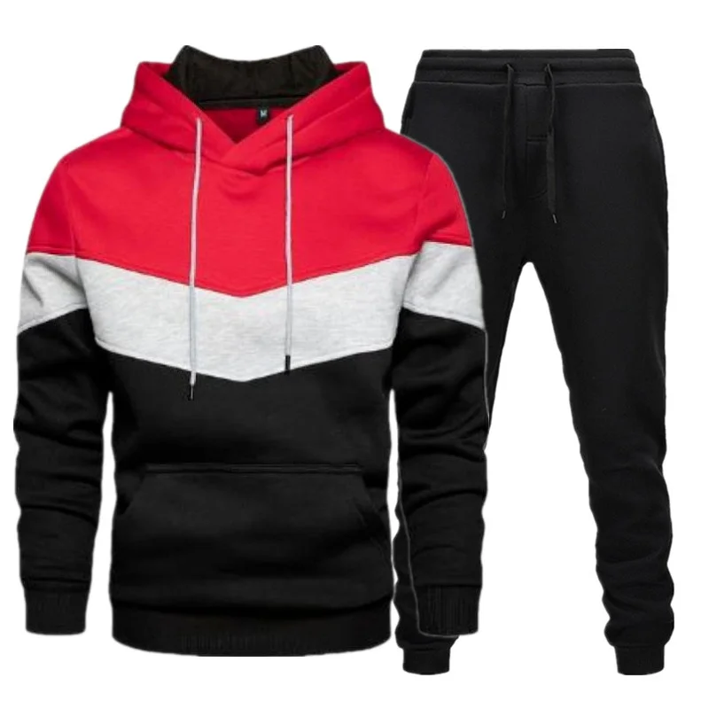 Мужской Осенне-зимний Комплект Из 3 Цветов — Толстовка С Капюшоном И Спортивные