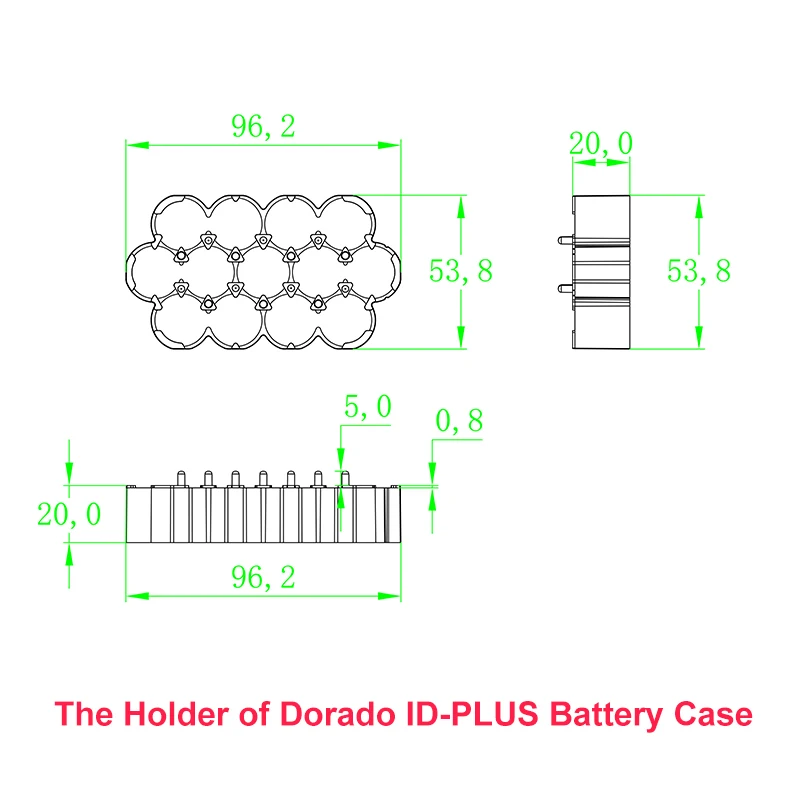 Dorado ID-PLUS Battery Case 36V 48V ID PLUS Empty Box Fit 52PCS 65PCS 18650 Cells For DIY E-Bike Battery 10S5P 10S6P 13S4P 13S5P