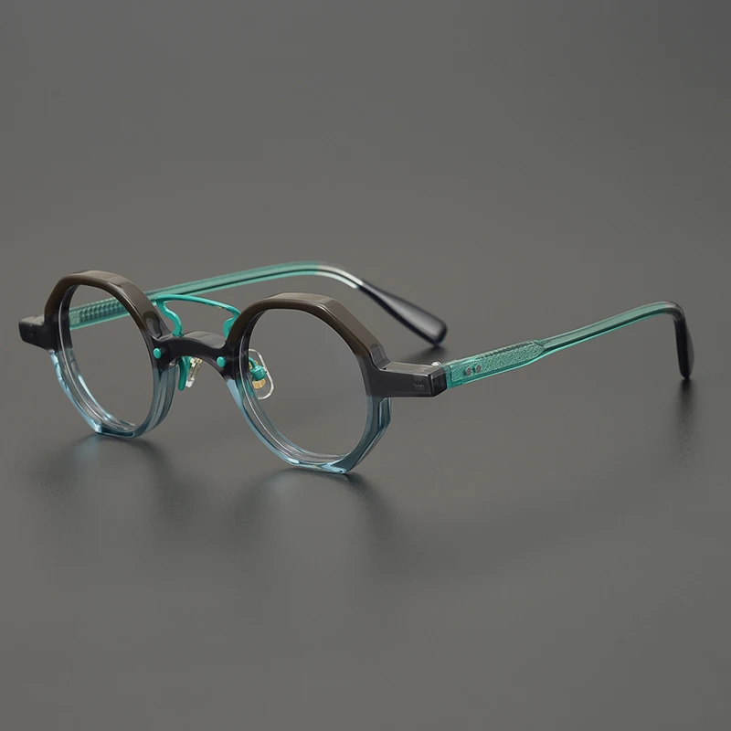 Japanese Style Hand-made Literary Glasses Frame Pure Handmade Acetate Small Round Men Myopia Eye Glasses Frames for Men