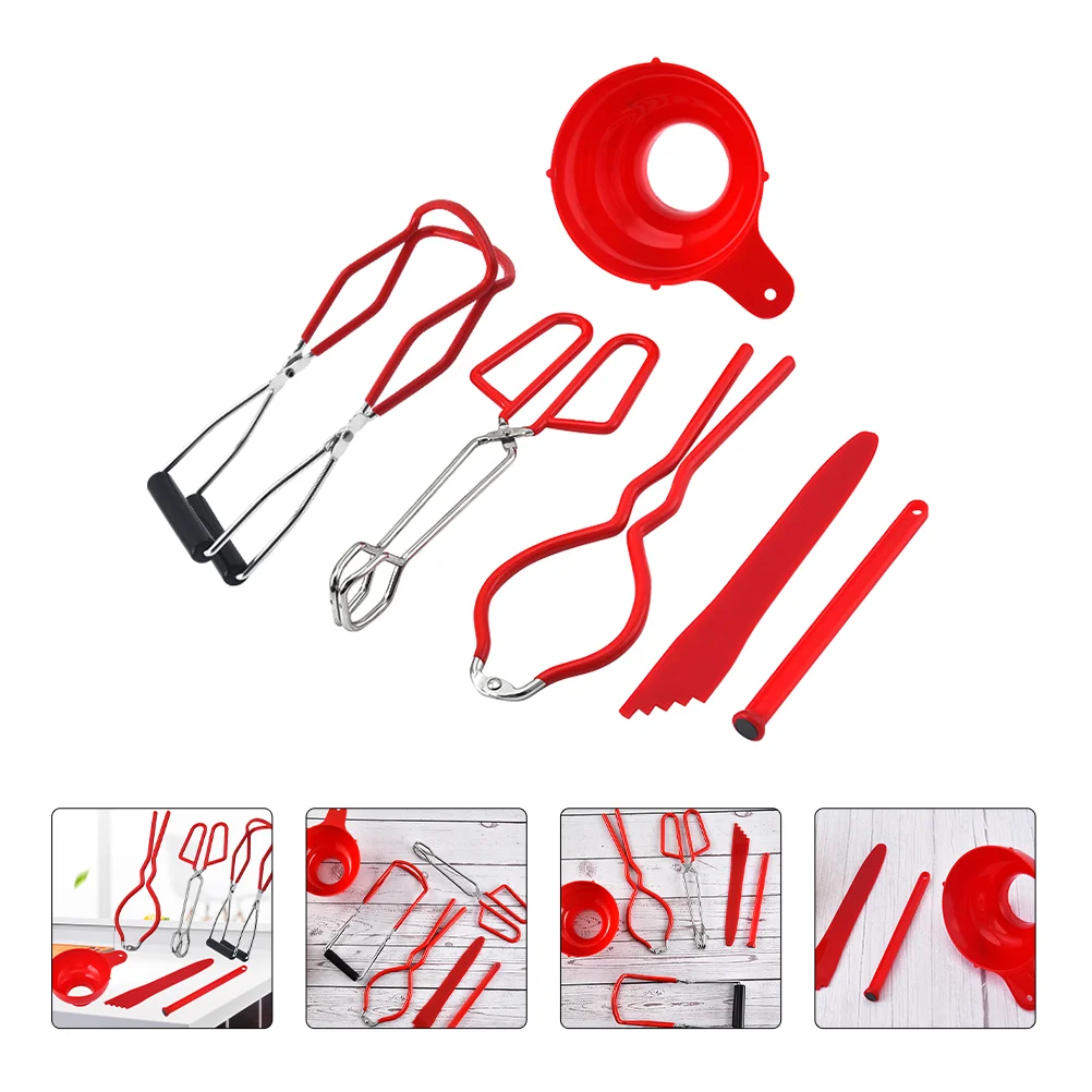 

Canning Kit Jar Funnel Clip Supplies Tongs Mouth Tools Jam Set Can Gripper Wide Lifter Safety Opener Wrench Pickling Starter