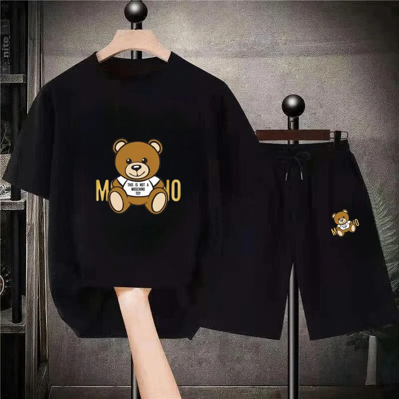 New Men's T-Shirts Set Cotton Luxury Brand Quality Shorts Tracksuit 2 Piece Outfits Fashion Print Summer Man Clothing Streetwear