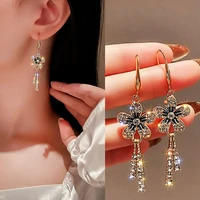 fashion exquisite elegant flower tassel long earrings women fashion stud earrings jewelry earrings women party jewelry jewelry