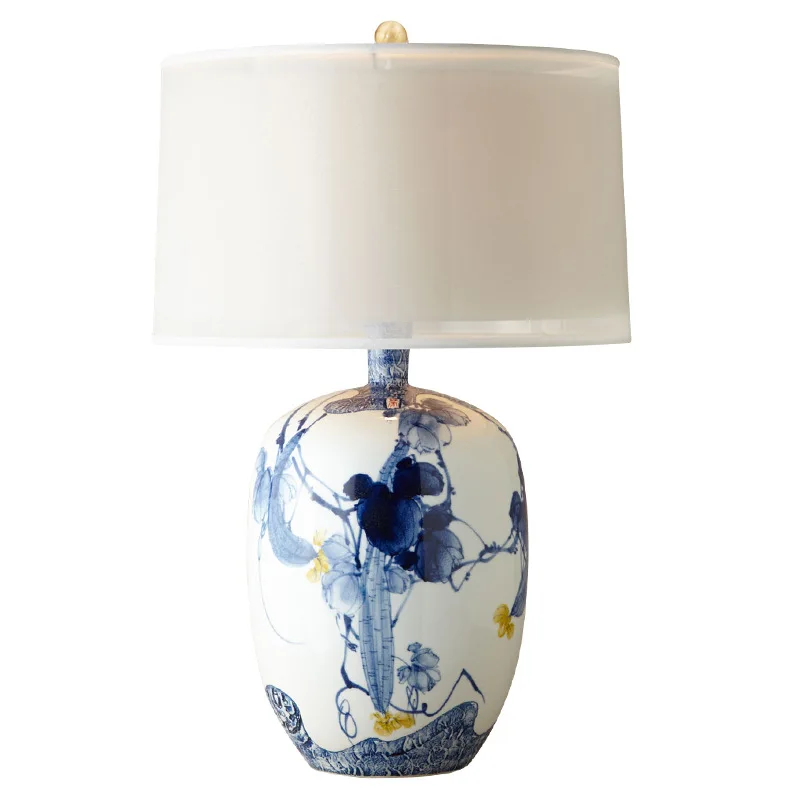 Новая простая прикроватная лампа в китайском стиле для спальни ручная роспись