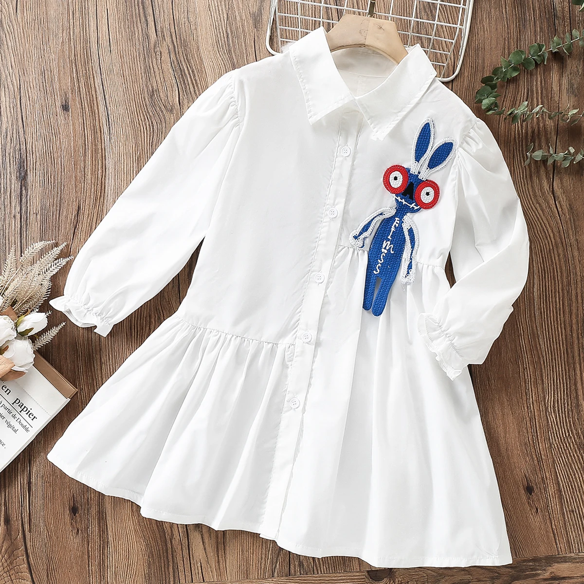 

Детское платье-рубашка для девочек, на возраст 6-13 лет