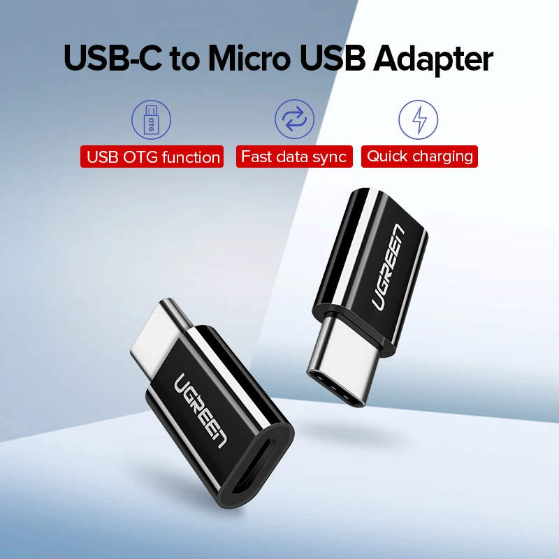 UGREEN USB Type C OTG Adapter Male to Micro USB Female Charger Cable Converters for Macbook Samsung USB C Data Sync OTG Adapter