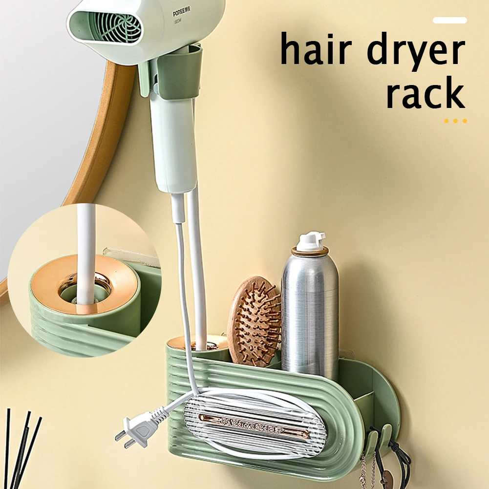 

Hair Dryer Holder for Bathroom Wall Mounted No Drilling Storage Rack Hair Dryers Stand Bathroom Accessories Sets New органайзери