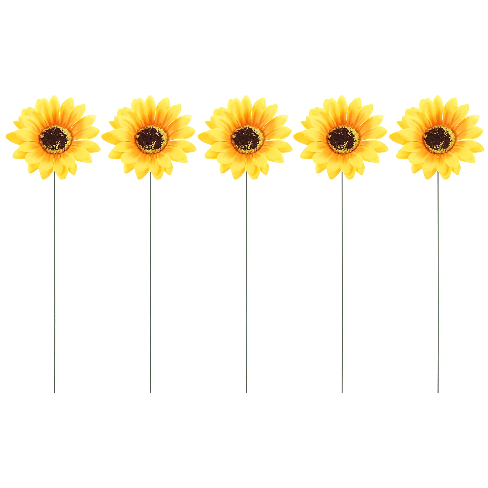 

5 Pcs Sunflower Garden Stakes Plunger Insert Decor Stable Decoration Silk Cloth Gardening