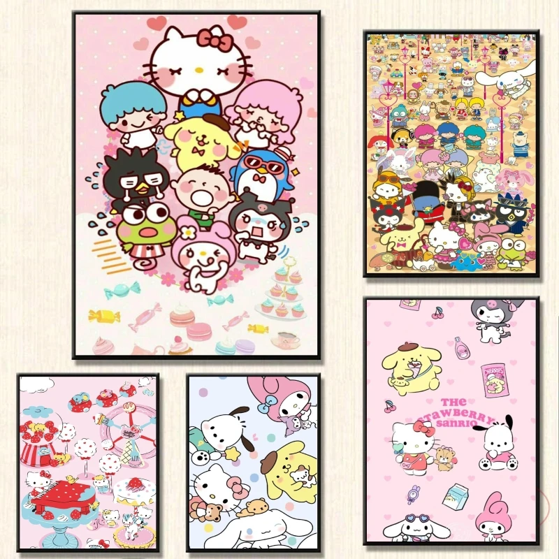 

Японские Аниме картины на холсте Littletwinstarskerokero Keroppi подарки друзьям Hd Печать художественные принты Детские экшн-фигурки современный дом