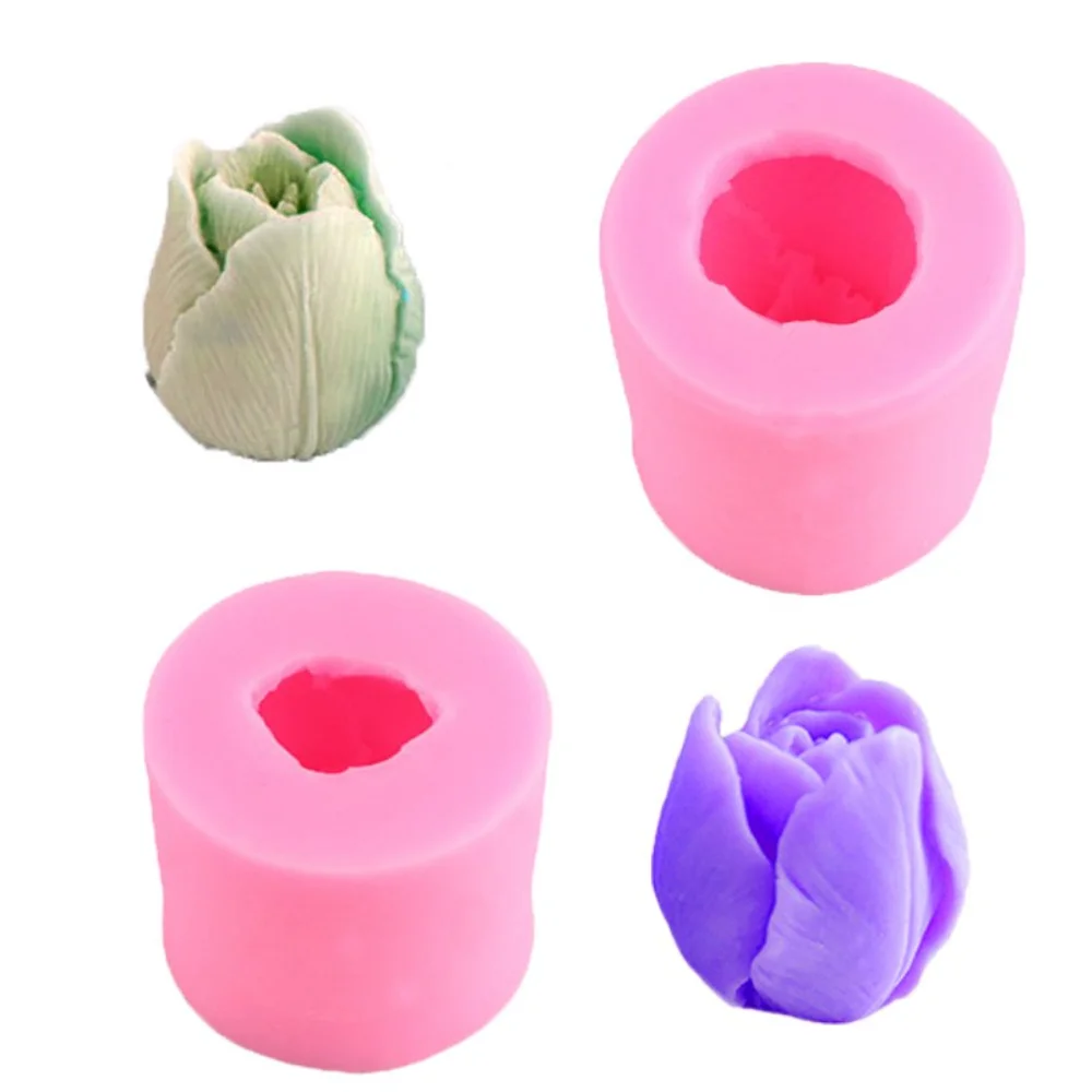 

3D Tulip Flower Silicone Candle Mold Handmade Soap Plaster Mold Non-stick DIY Aromatherapy Candle Making Gypsum Crafts