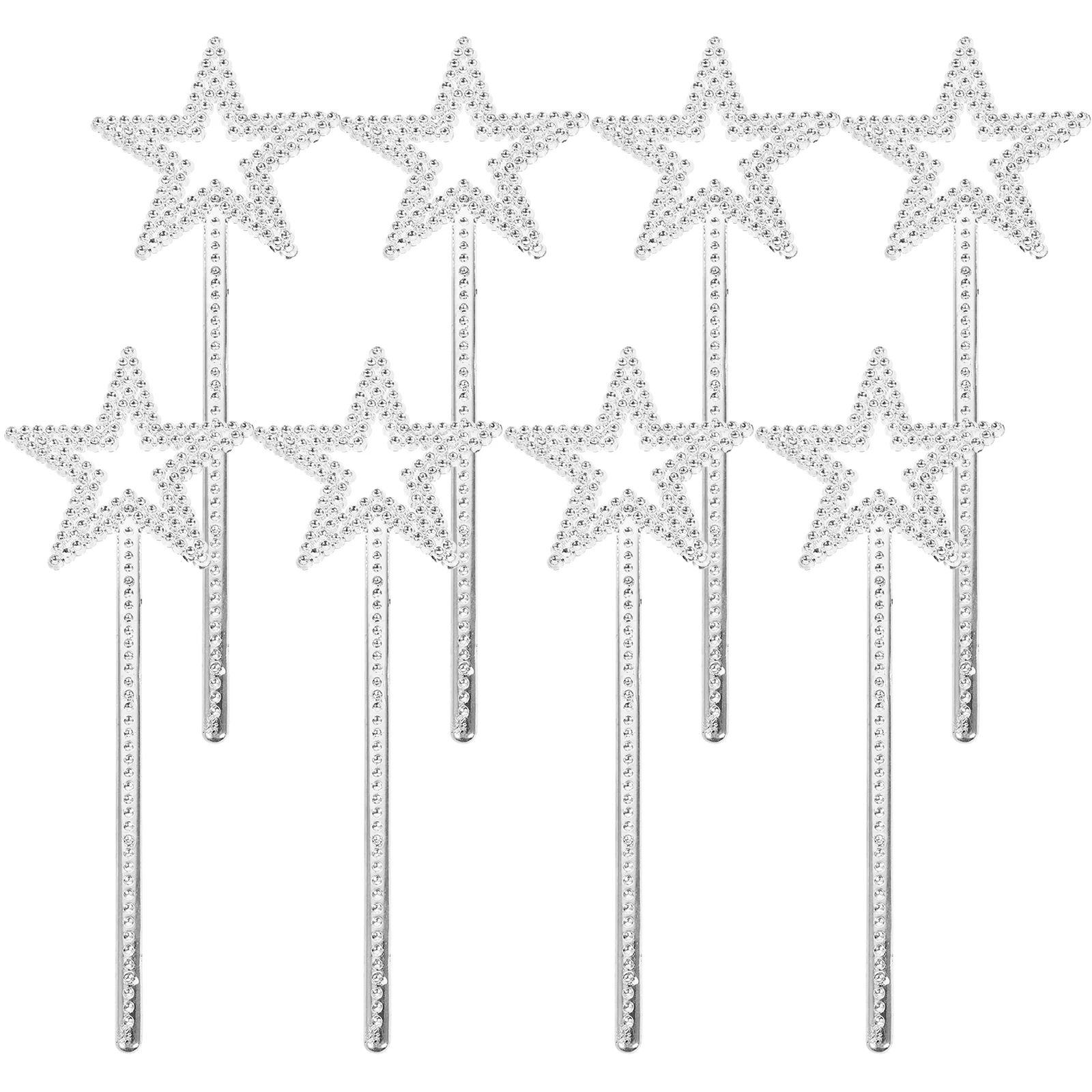 

12pcs tulle dress fairy wands, star fairy sticks, wands wedding flowy dress christmas dress ( silver/ 22mm )