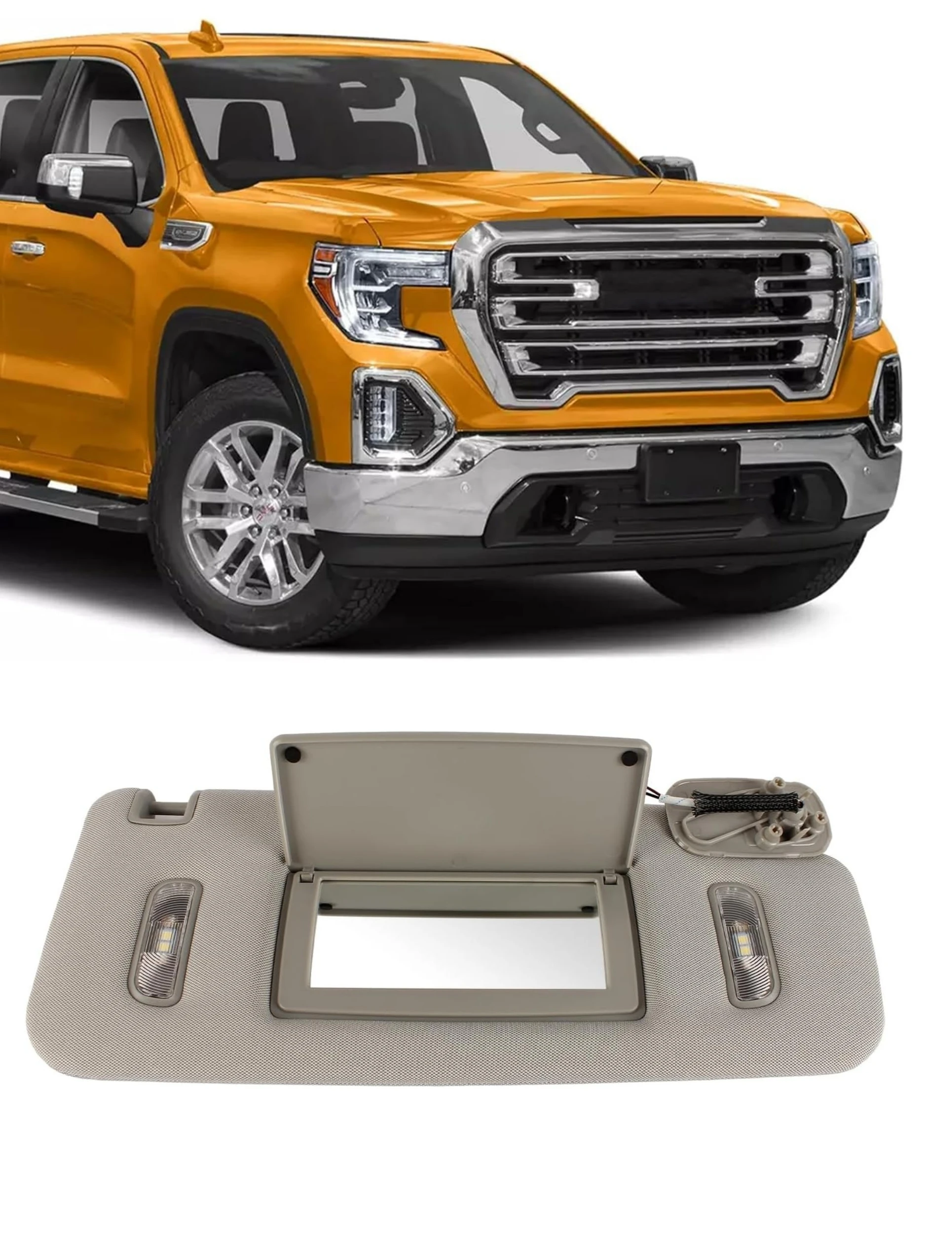 Фото Автомобильный солнцезащитный козырек для GMC Sierra Denali Chevy Silverado 1500 1500 2500 3500 Солнцезащитный козырек 2014 2015 2016 2017 2018 2019 Солнцезащитная панель №1