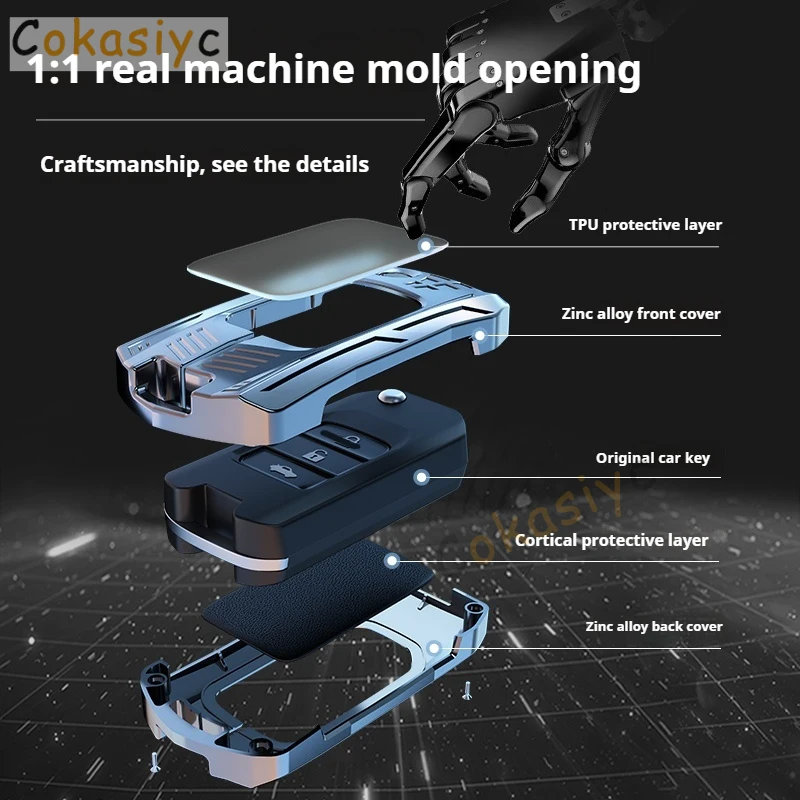 Zinc Alloy Silica Gel For Honda City Odyssey CIVIC CRV HRV Legend Jazz RR VTi Button Smart Remote Car Key Case Cover Keychain