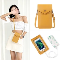 new mobile phone side bag women 2022 trend pu leather cell phone shoulder bag ladies small crossbody bags clutches wallet