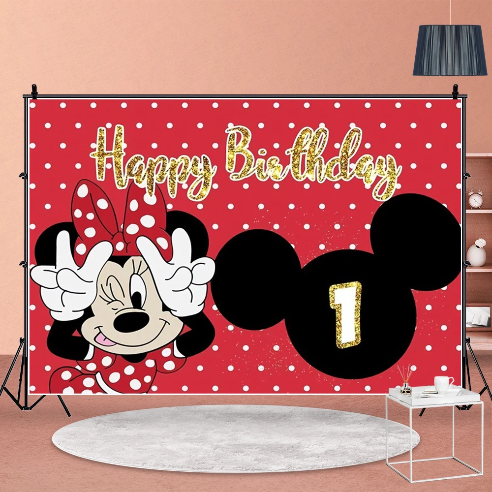

120x80 см Disney пользовательский фон Микки Минни Маус Фотофон детский день рождения детский душ украшения стены фоны