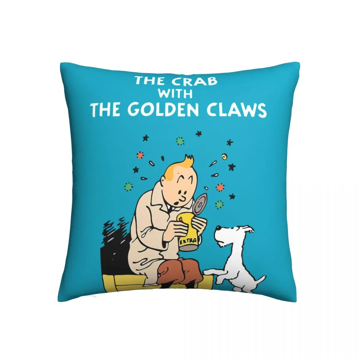 

Eat Food Throw Pillow Case Adventures of TinT Anime Backpack Coussin Covers DIY Printed Washable Sofa Decor