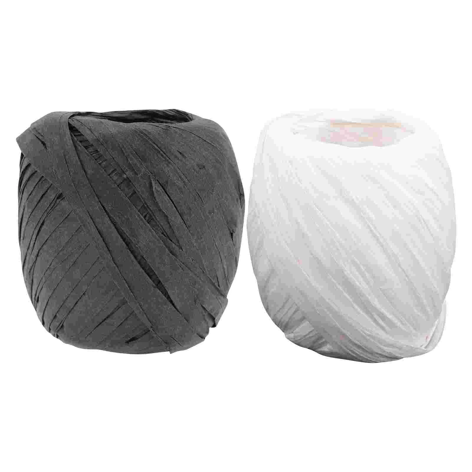 

2 Rolls Colored Paper String Raffia Ribbon for Gift Box Wrapping DIY Lampshade