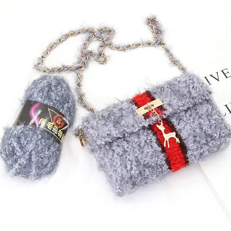 

3pcs Diy Hand-knitted Material Bag Stalls Knitting Wool Bag Diagonal Cross Sewing Bag Wholesale Crochet Materials Knitting Yarn