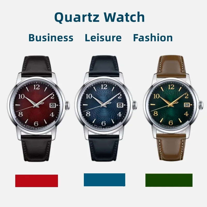 

Деловые кварцевые часы, повседневные модные роскошные брендовые наручные часы HD с зеркальным покрытием, износостойкие нейтральные часы с о...