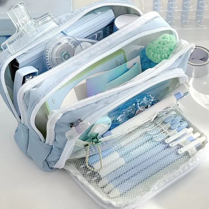 

Korean Stationery Students Large Pen Pink Girl Capacity Holder Supplies Bag Cases Bag Case School Pencil Aesthetic Girl School